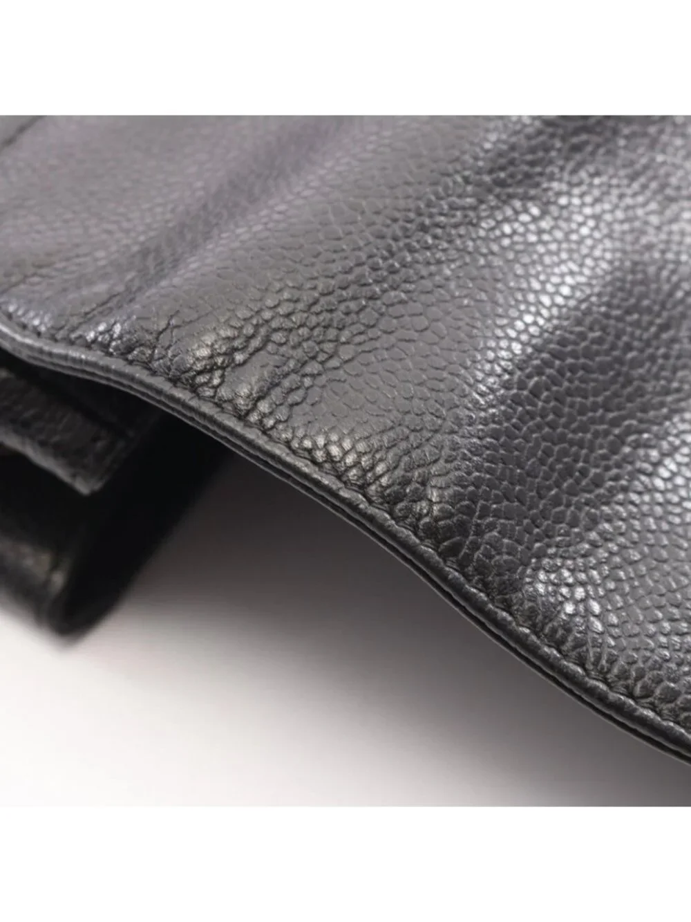 Chanel Backpack CC Logo Black Caviar Leather